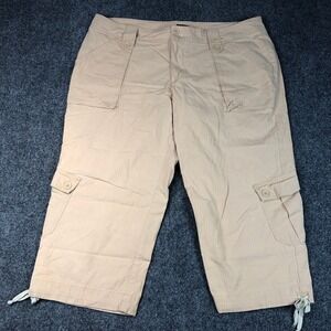 Venezia Women's Beige Cargo Capri Pants Size 20 Cotton Lycra Blend